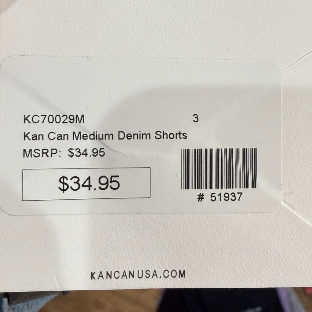 KanCan Light Blue Frayed Hem Jean Shorts NEW - Picture 8 of 8